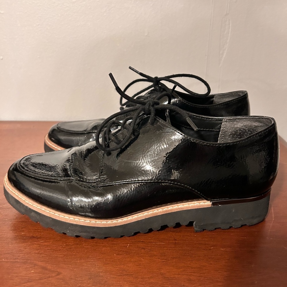 Franco Sarto Black Patent Leather Shoes